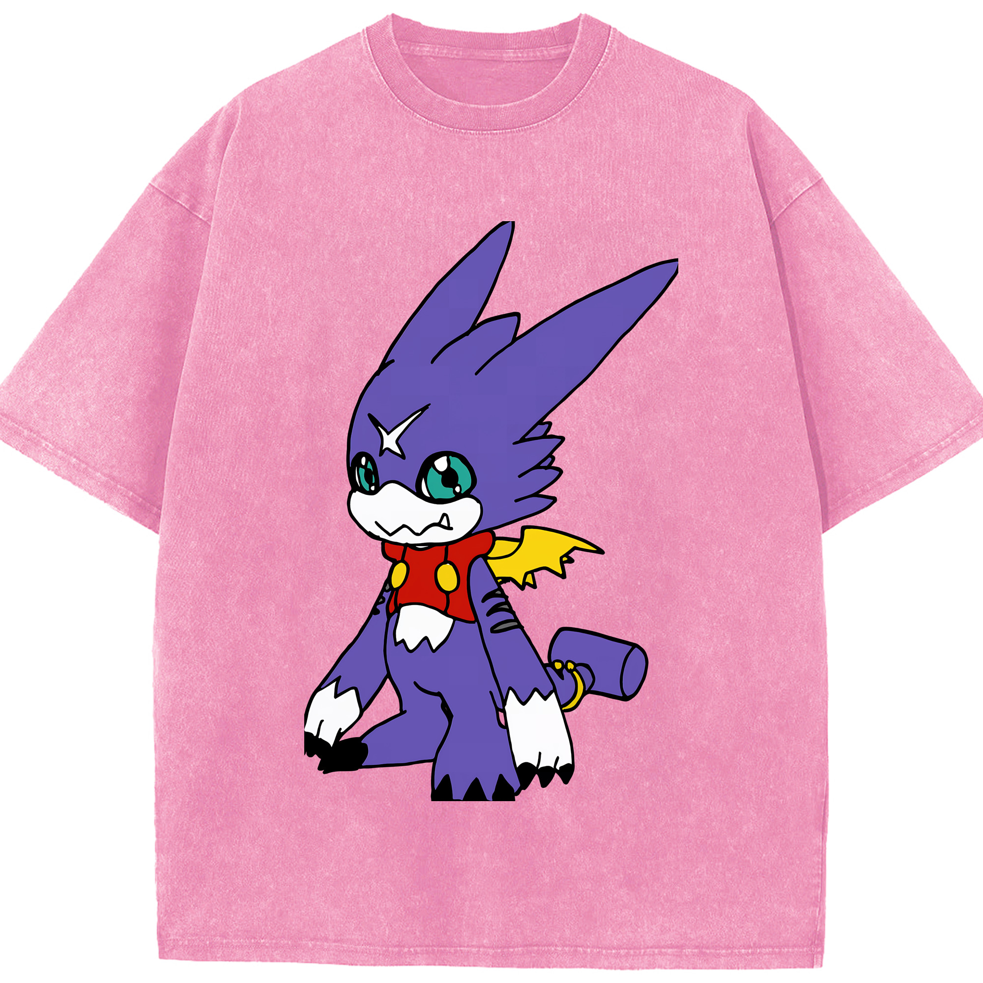 （画像用） Digimon デジタルモンスター/デジモン 綿100% ヴィンテージ風 半袖Tシャツ（フロントプリント）